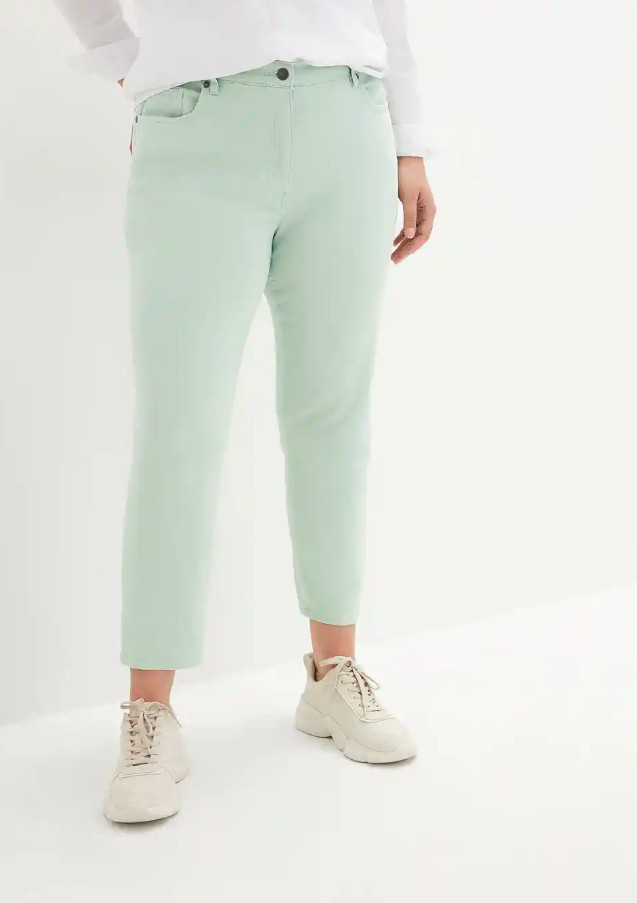 ZIELONE SPODNIE JEANS 7/8 CASUAL