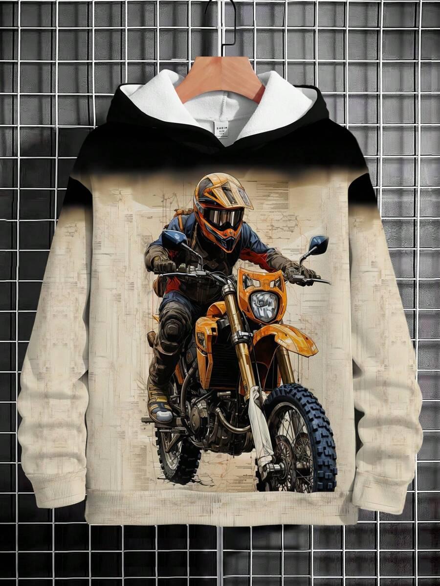 BLUZA Z KAPTUREM NADRUK