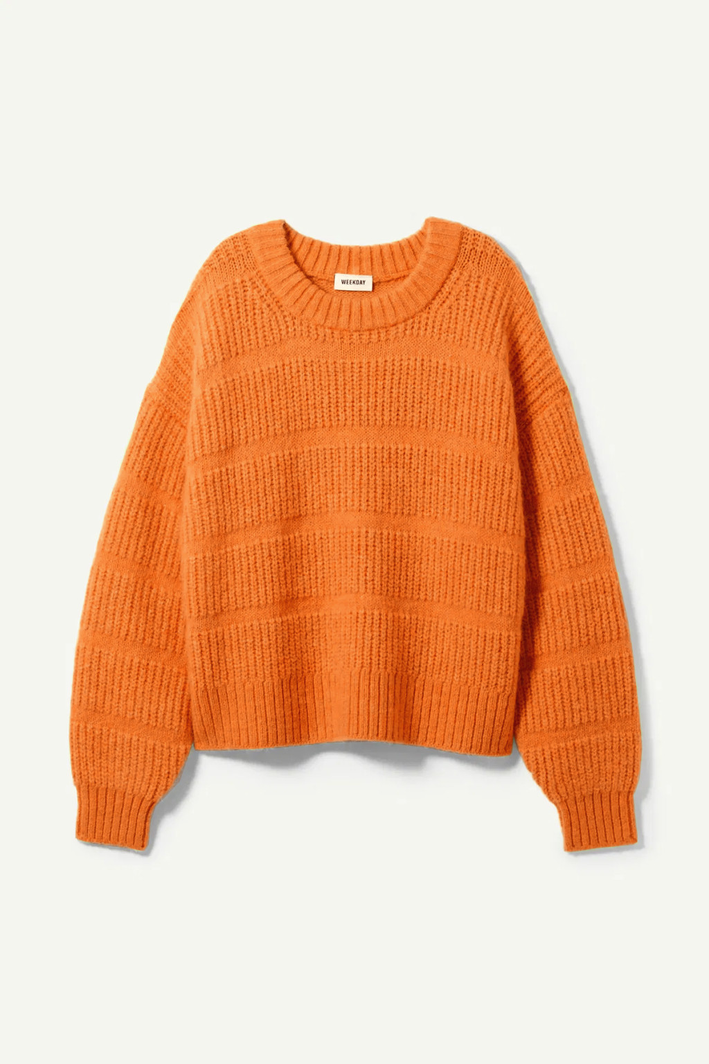 POMARAŃCZOWY SWETER OVERSIZE OKRĄGŁY DEKOLT