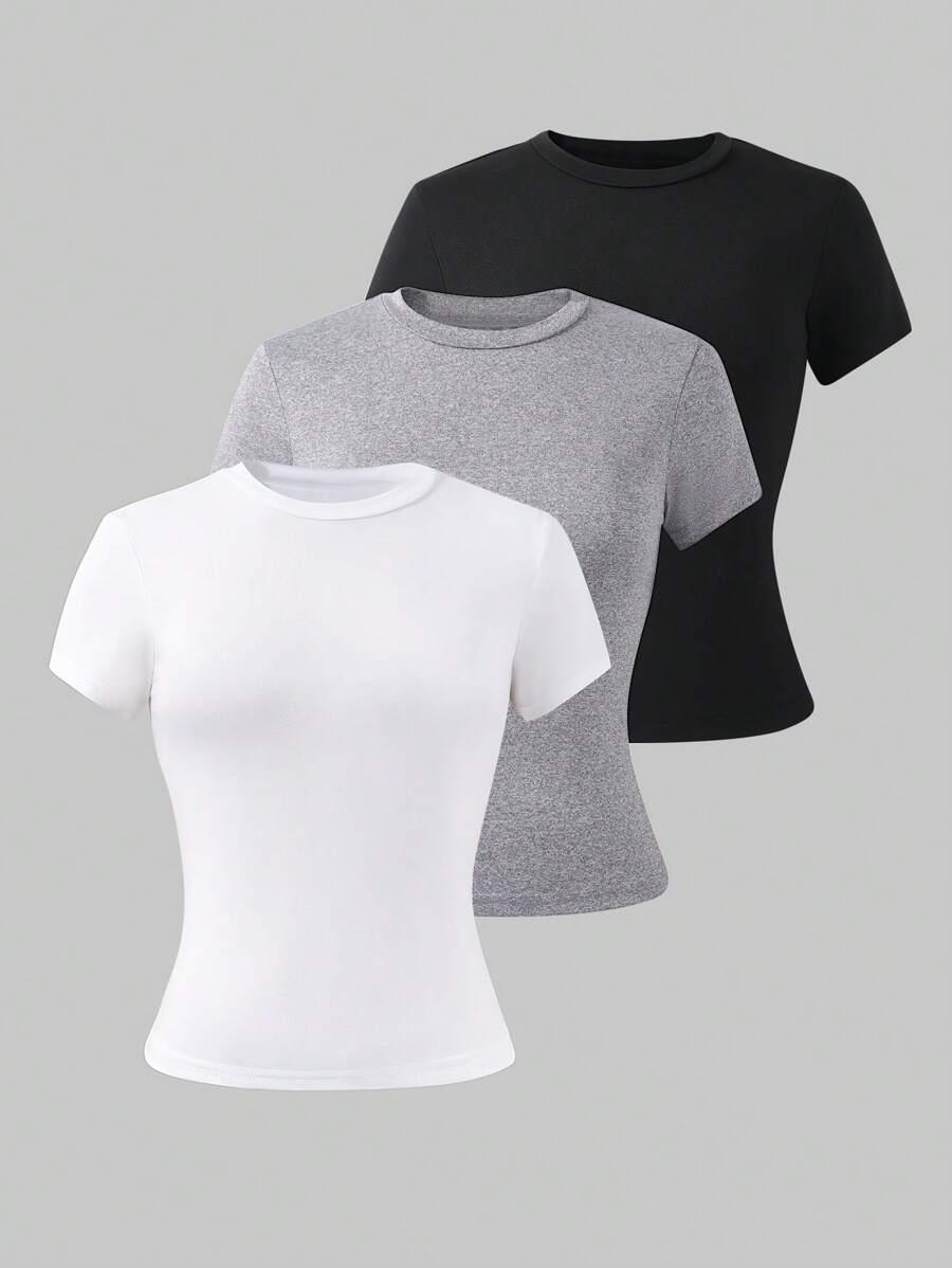 bluzka krótki rękaw 3 pack 