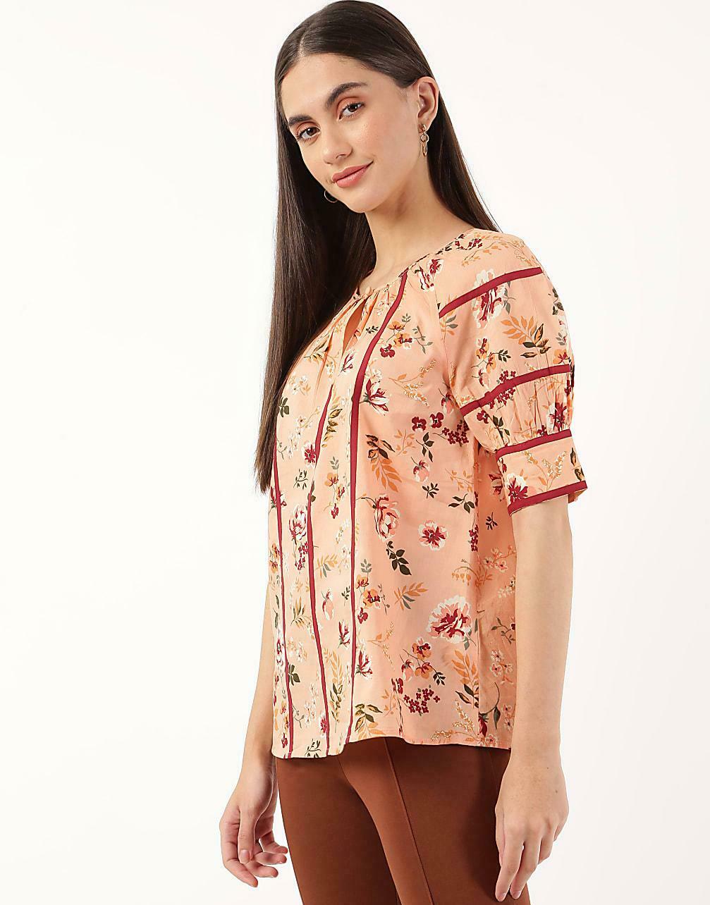 BLUZKA OKRĄGŁY DEKOLT WZÓR T43-7085K-L4