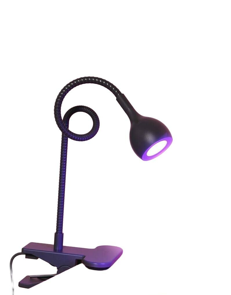 czarna lampa uv z klipsem