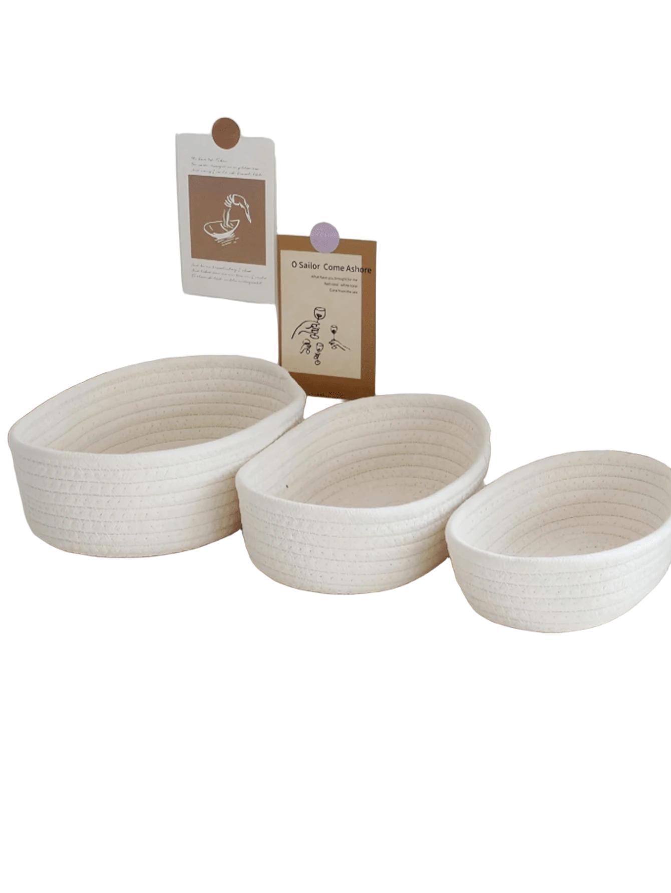 BIAŁY KOSZ DO PRZECHOWYWANIA 3-PACK