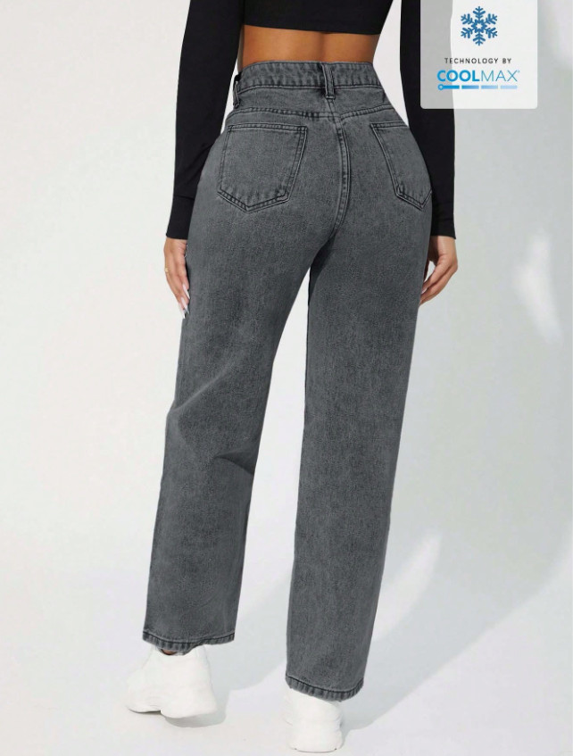 CZARNE SPODNIE JEANS WYSOKI STAN 