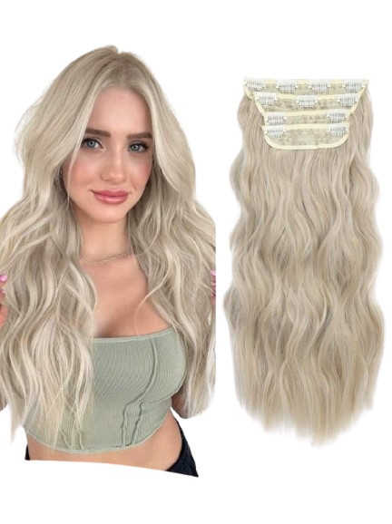 BLOND KLIPSY Z WŁOSÓW SYNTETYCZNYCH