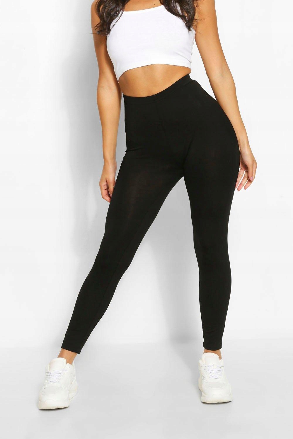 czarne klasyczne legginsy basic