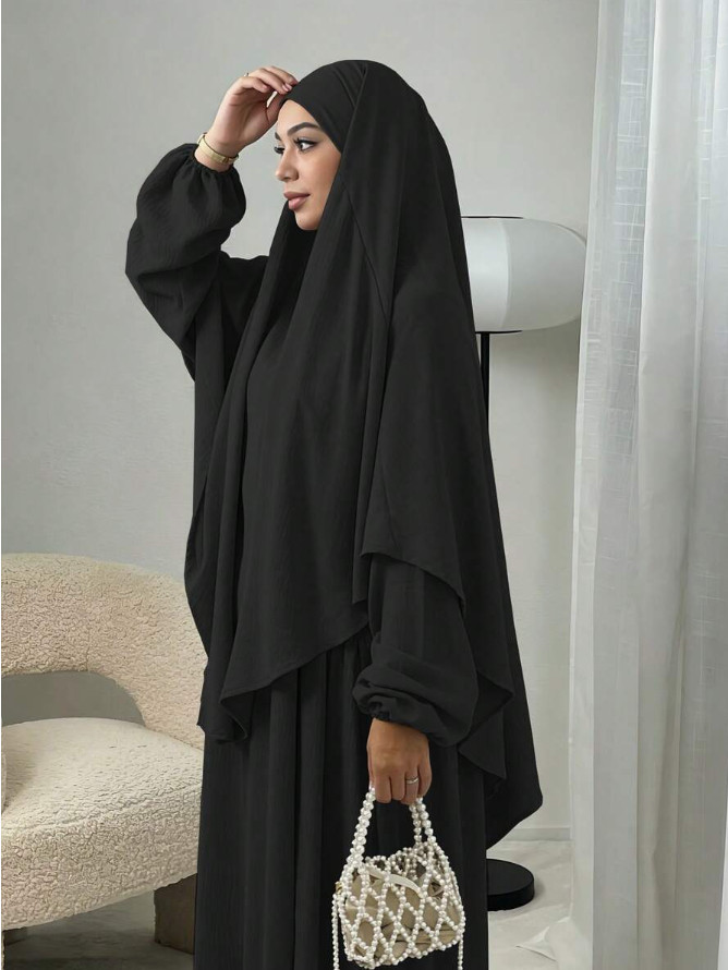ZESTAW ABAYA Z PASKIEM I HIJAB