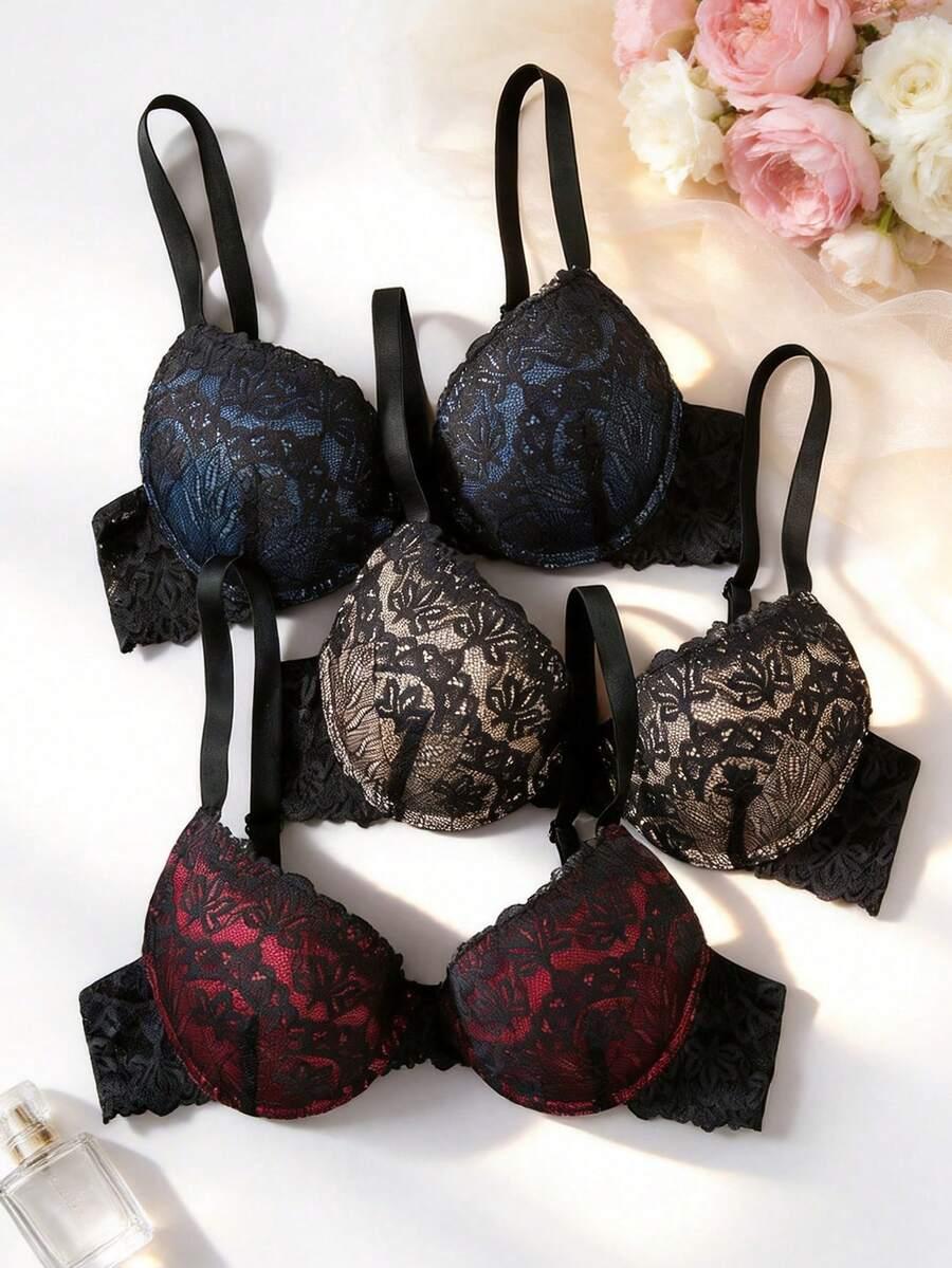 biustonosz koronka push-up 3-pack