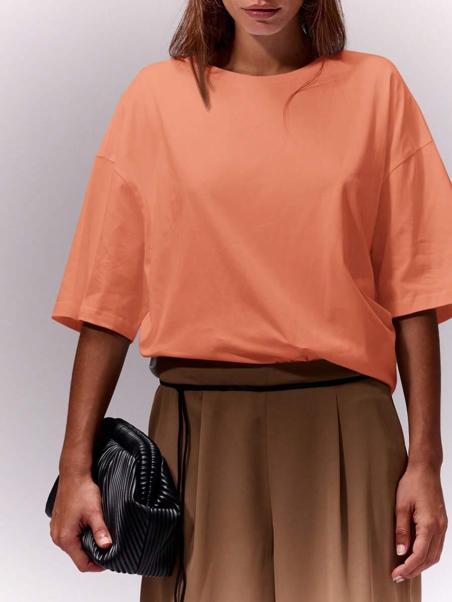 pomarańczowy t-shirt casual