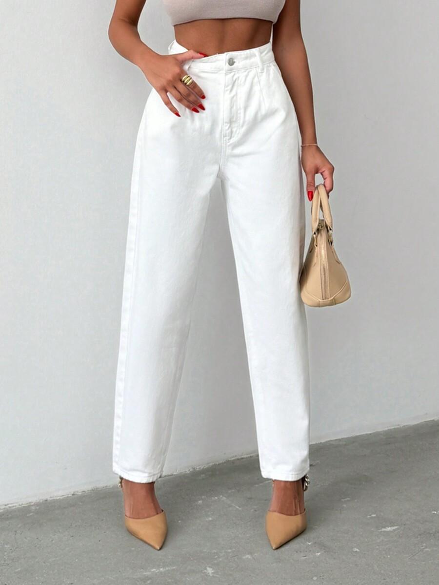 BIAŁE SPODNIE JEANS 