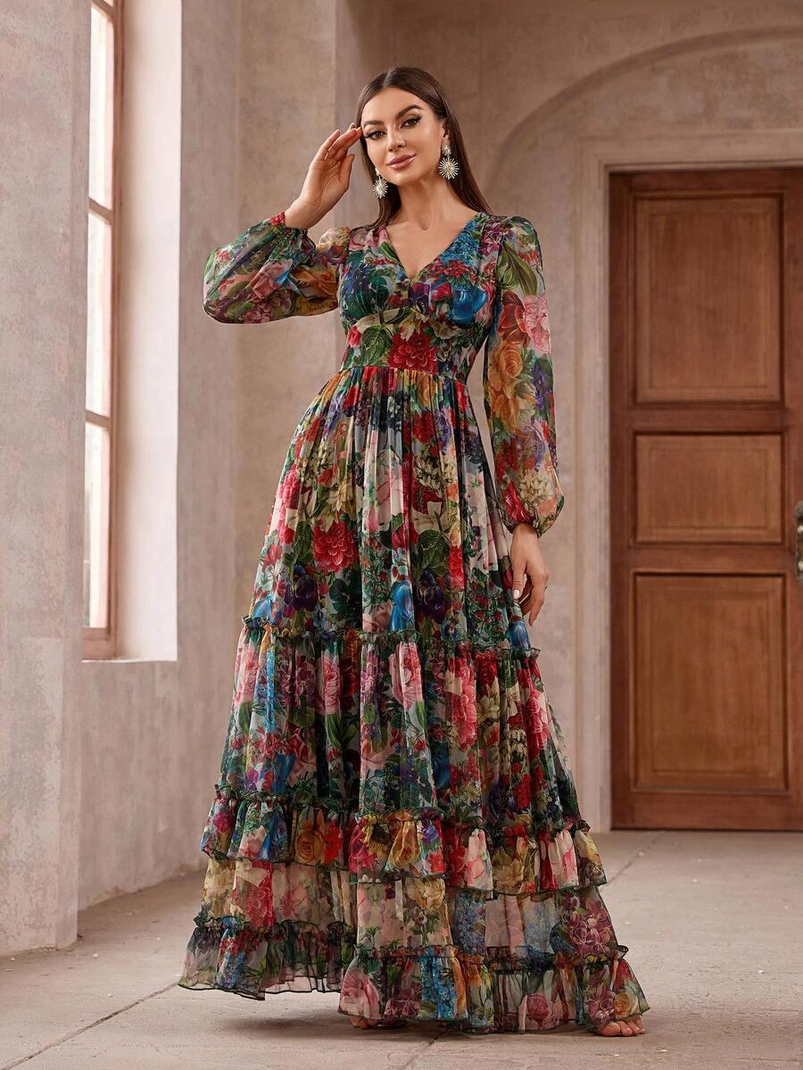 MAXI SUKIENKA V-NECK