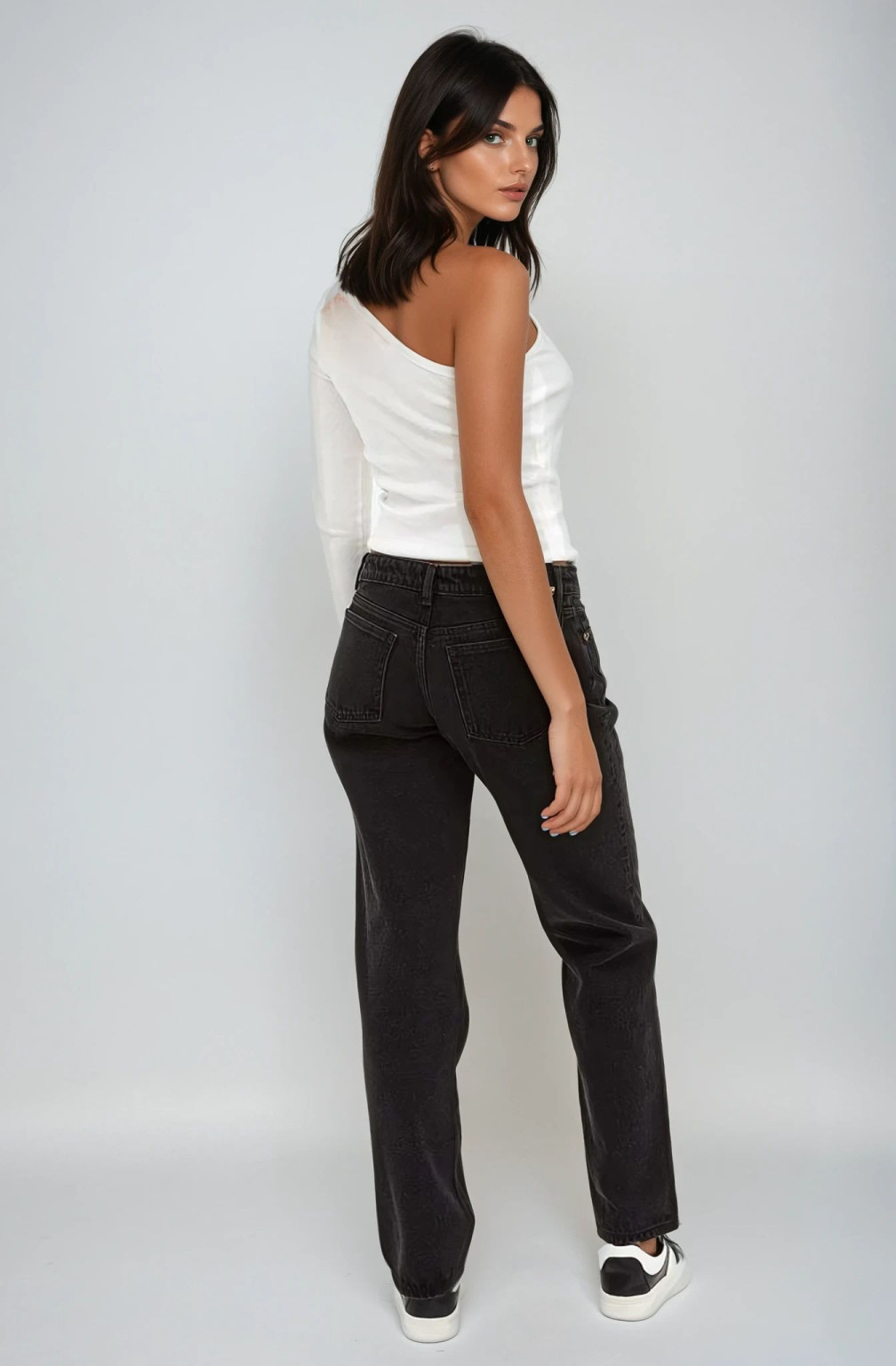 CZARNE SPODNIE JEANS