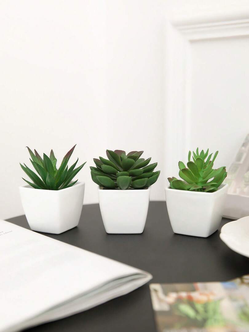 SZTUCZNE kwiaty w doniczce 3-pack