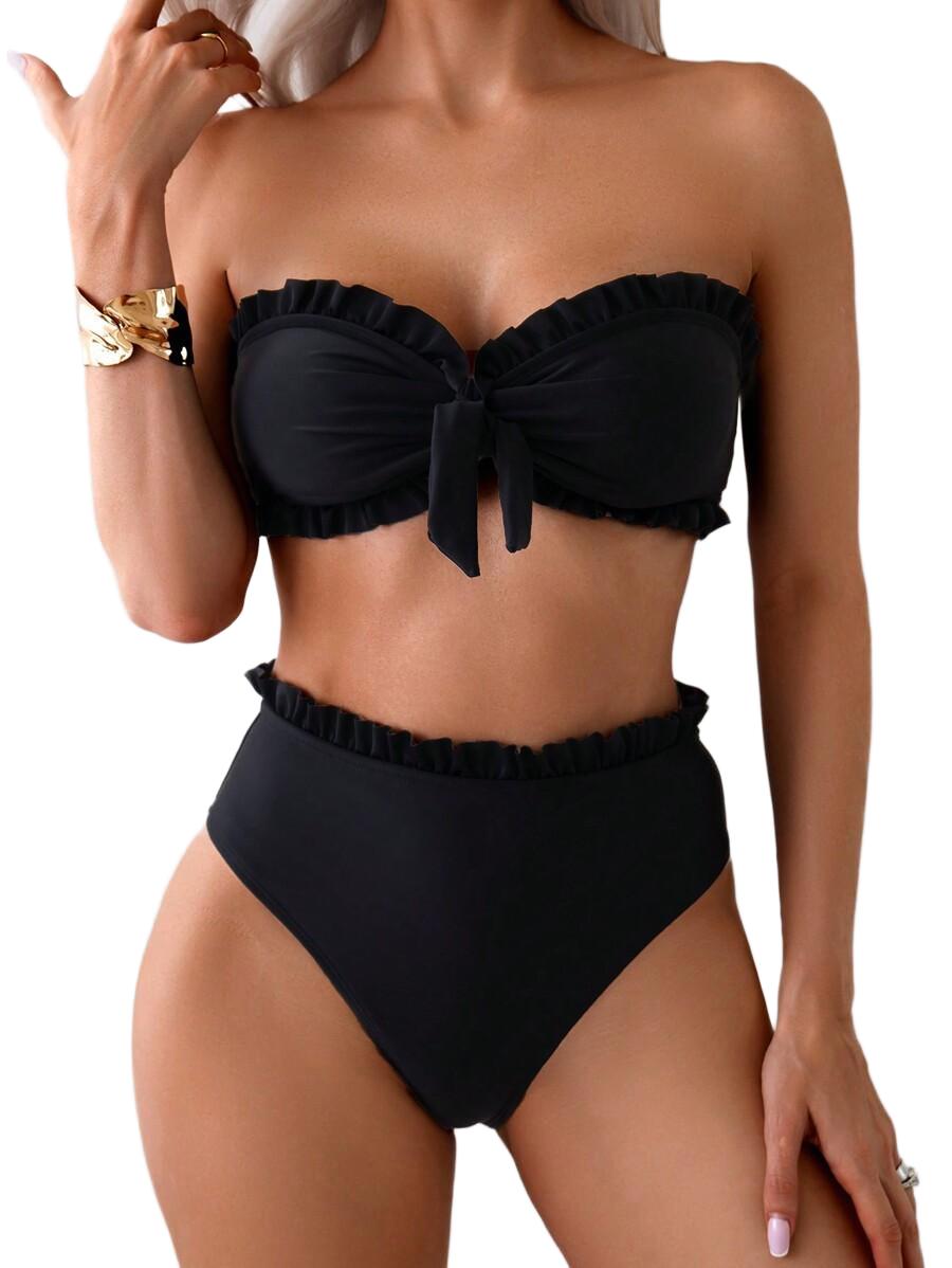 CZARNE DWUCZĘŚCIOWE BIKINI DAMSKIE
