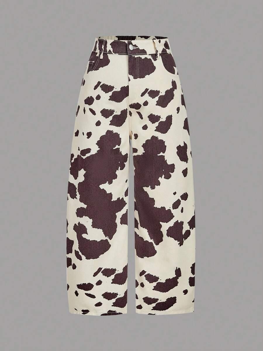 spodnie animal print jeans