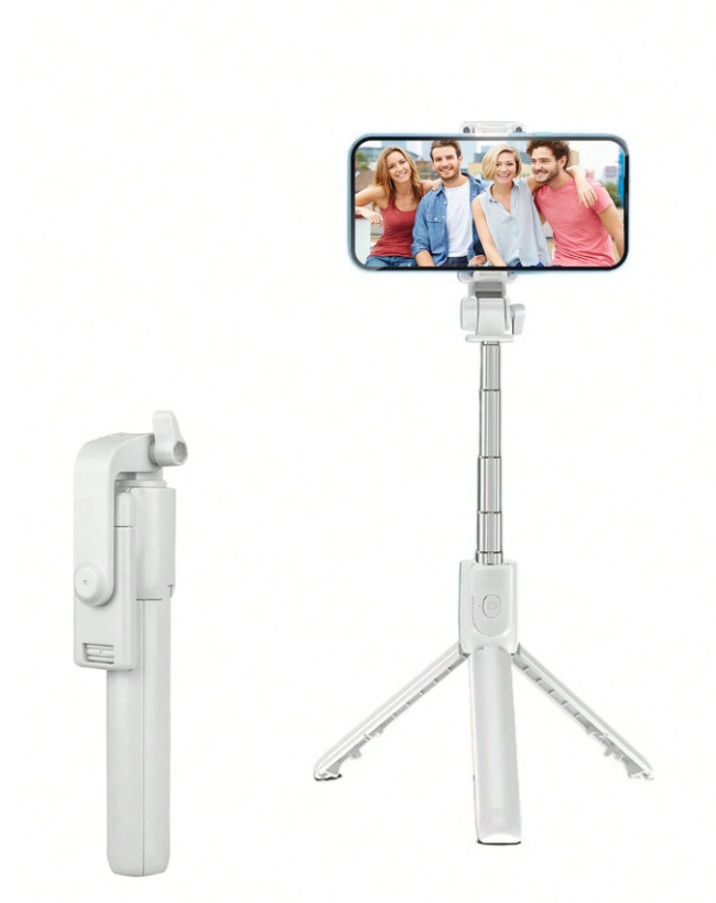 SZARY STATYW TRÓJNOŻNY SELFIE STICK