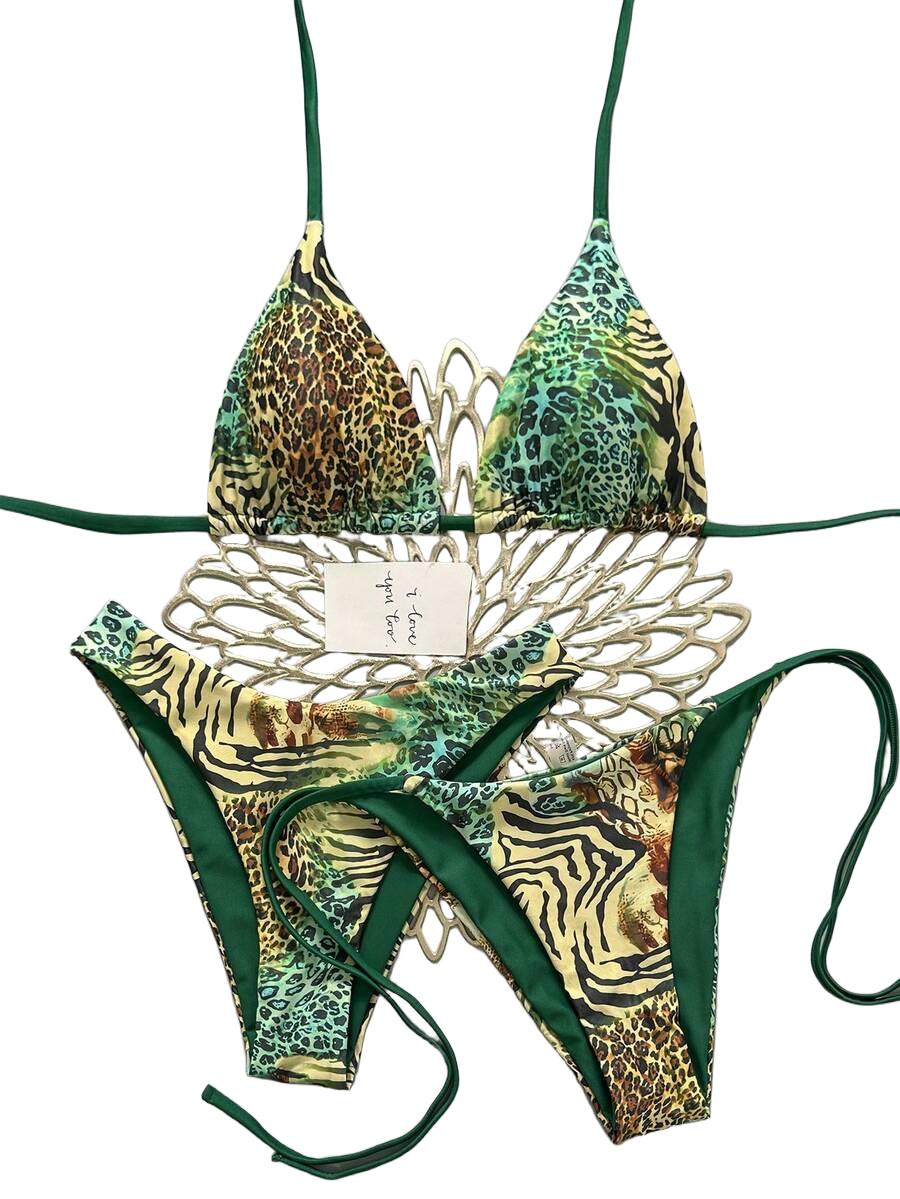 KOMPLET BIKINI W PANTERKĘ