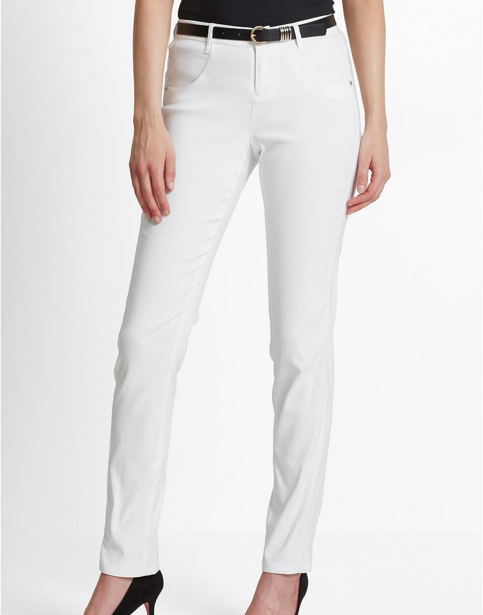 ELASTYCZNE BIAŁE PROSTE SPODNIE JEANS