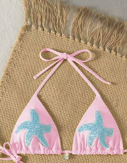 różowy dół od bikini wiązanie 