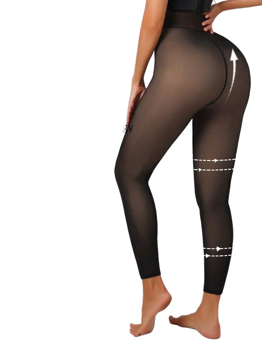 czarne ocieplane legginsy