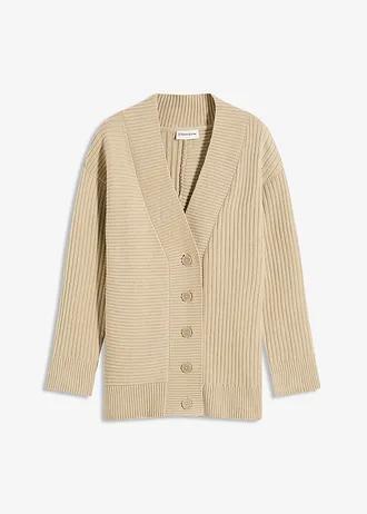 SWETER ROZPINANY Z PRĄŻKOWANEJ DZIANINY