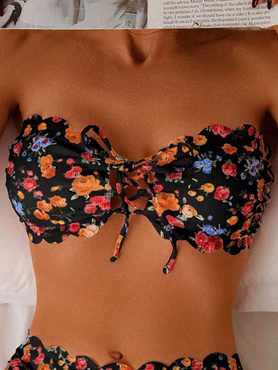 GÓRA OD BIKINI W KWIATY 