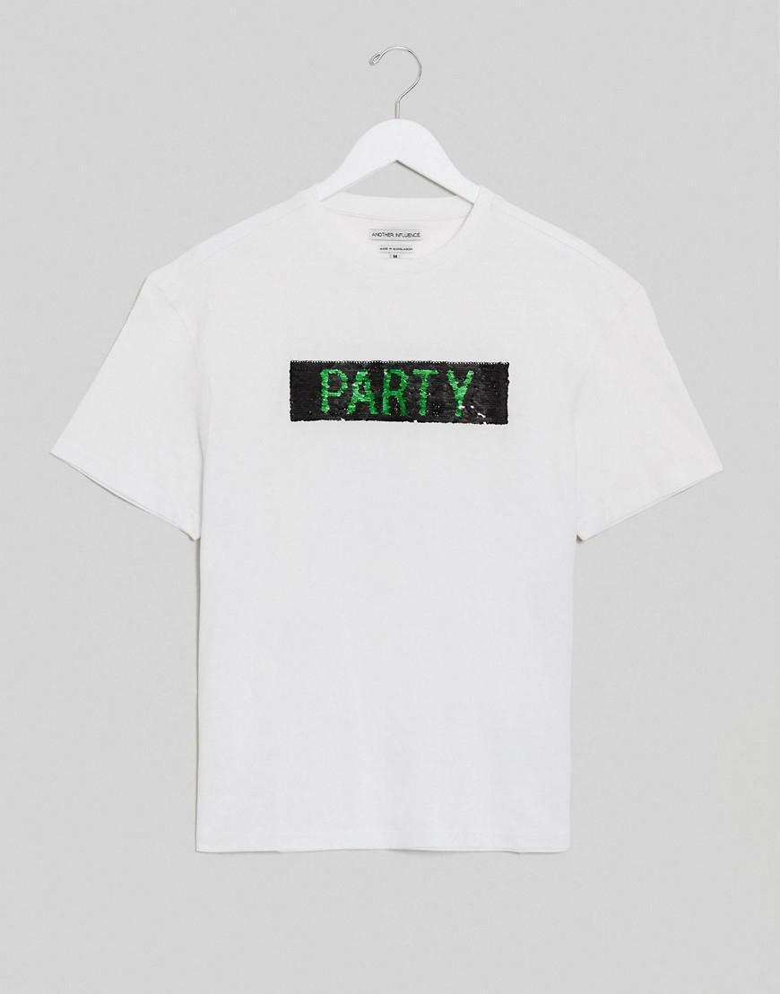 T-SHIRT CEKINY napis Party