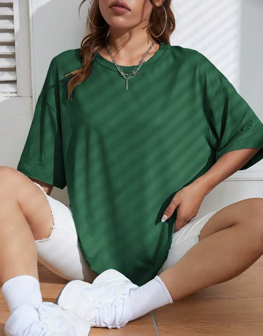 ZIELONY T-SHIRT OVERSIZE
