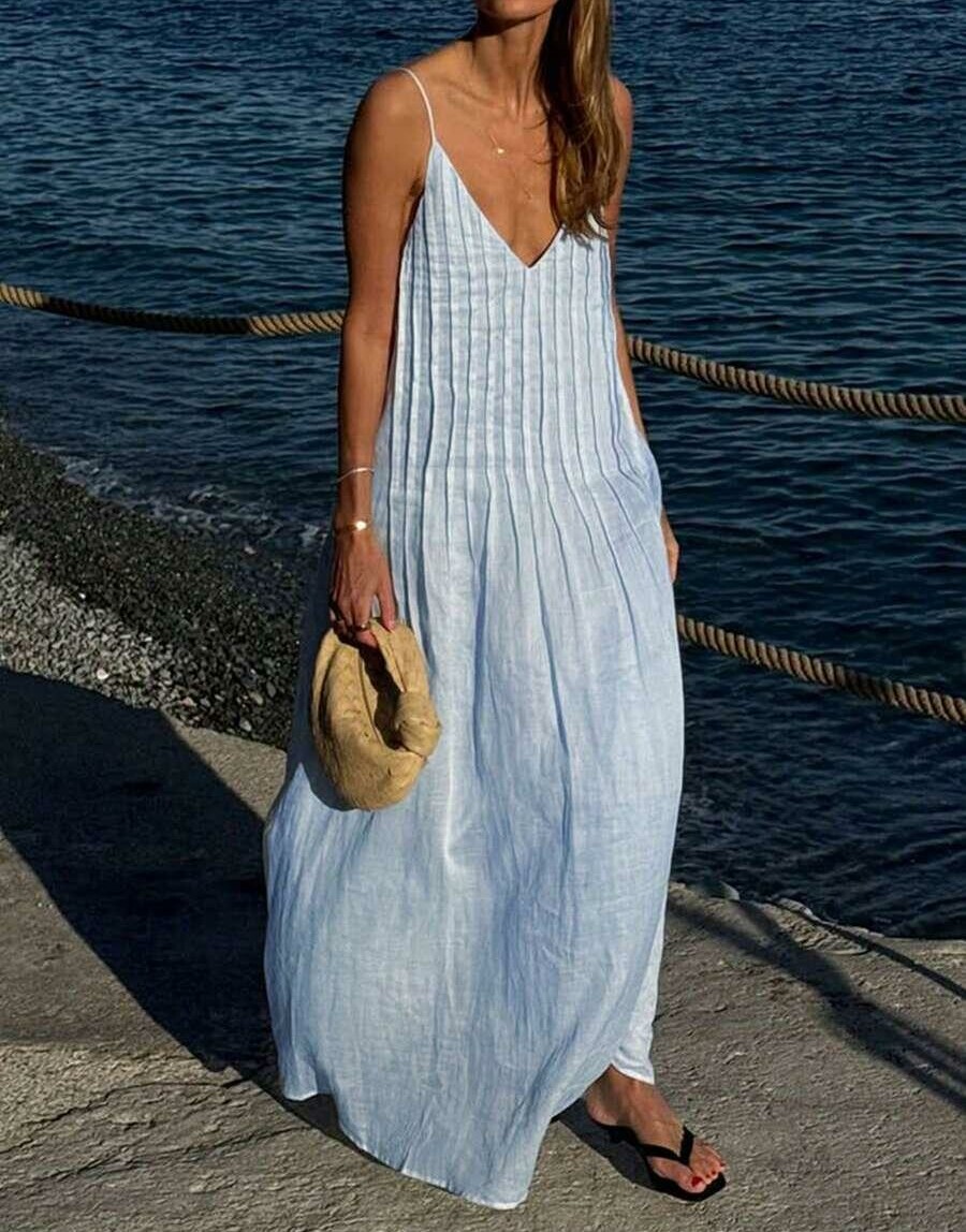 niebieska maxi sukienka 
