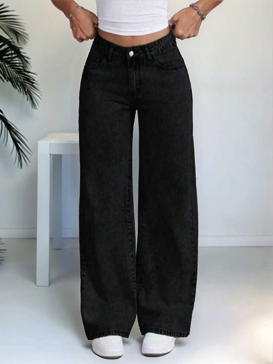CZARNE SPODNIE JEANS