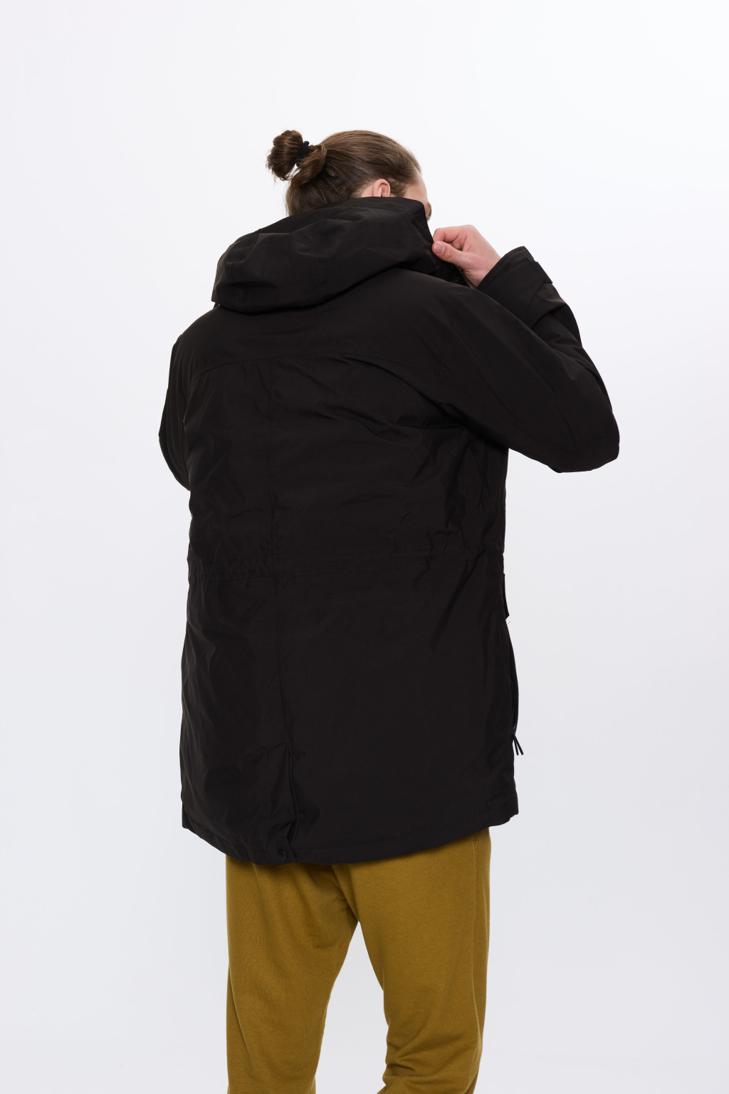 CZARNA KURTKA PARKA z kapturem 2500015-19010