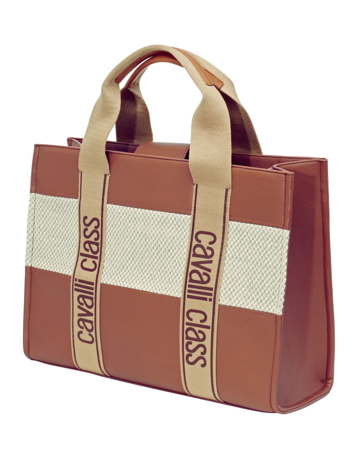 BRĄZOWA TOREBKA SHOPPER ELISA LOGO