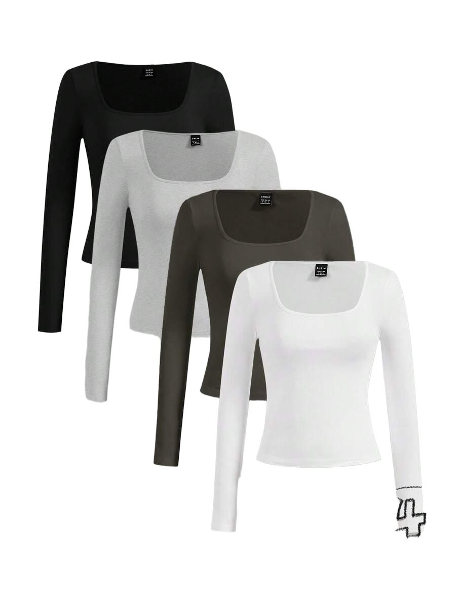 BLUZKA DŁUGI RĘKAW 4-pack