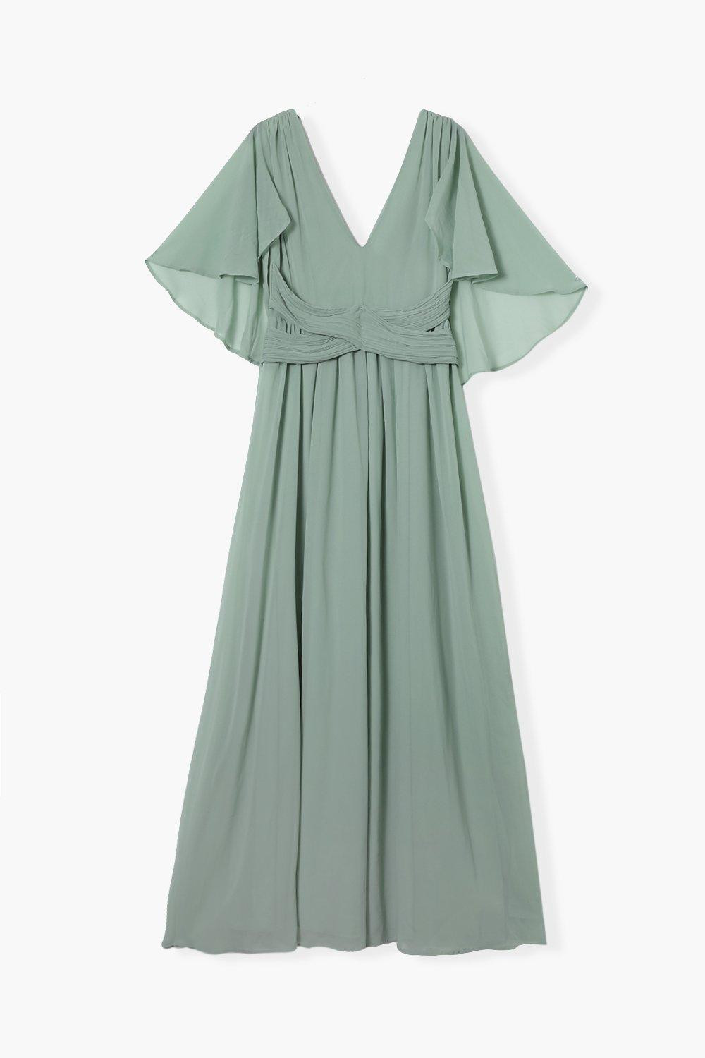 SZYFONOWA MAXI SUKIENKA V-NECK