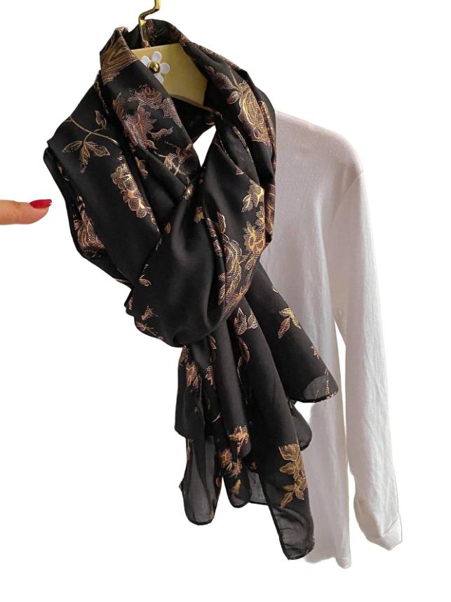 czarna chusta print