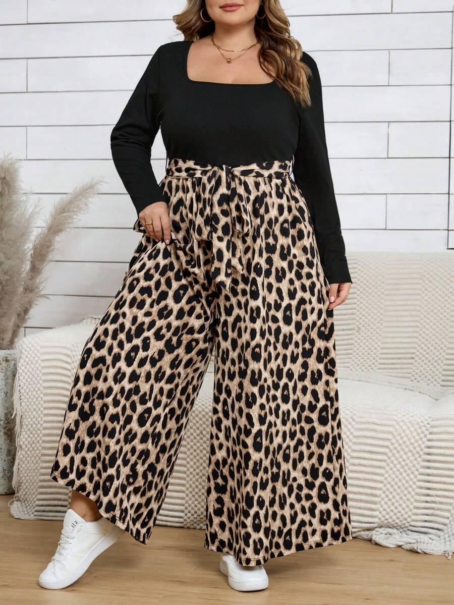 kombinezon długi rękaw animal print 