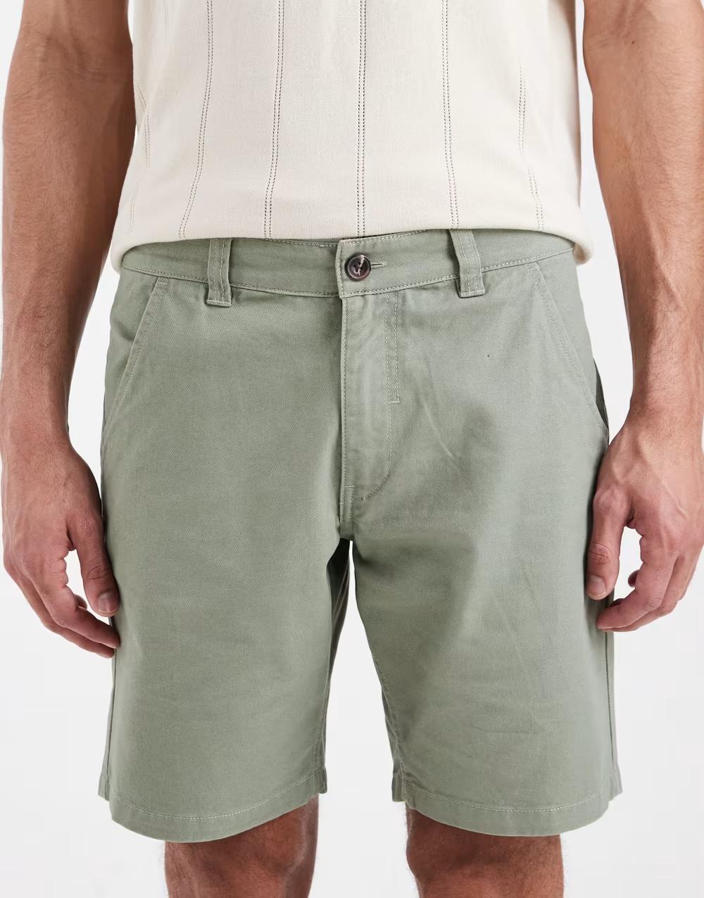 ZIELONE KRÓTKIE SPODENKI JEANS ZAMEK
