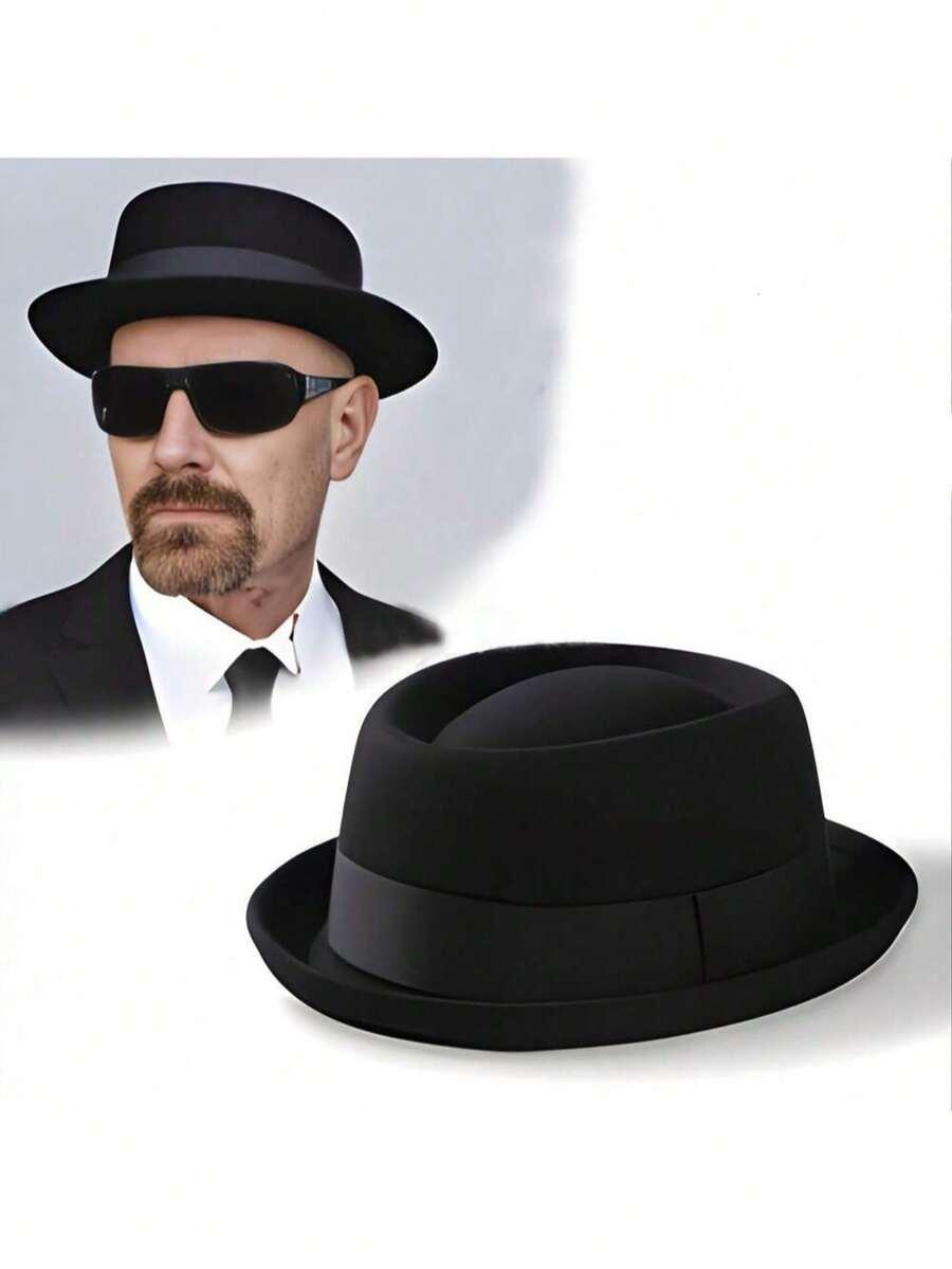 czarny klasyczny kapelusz
