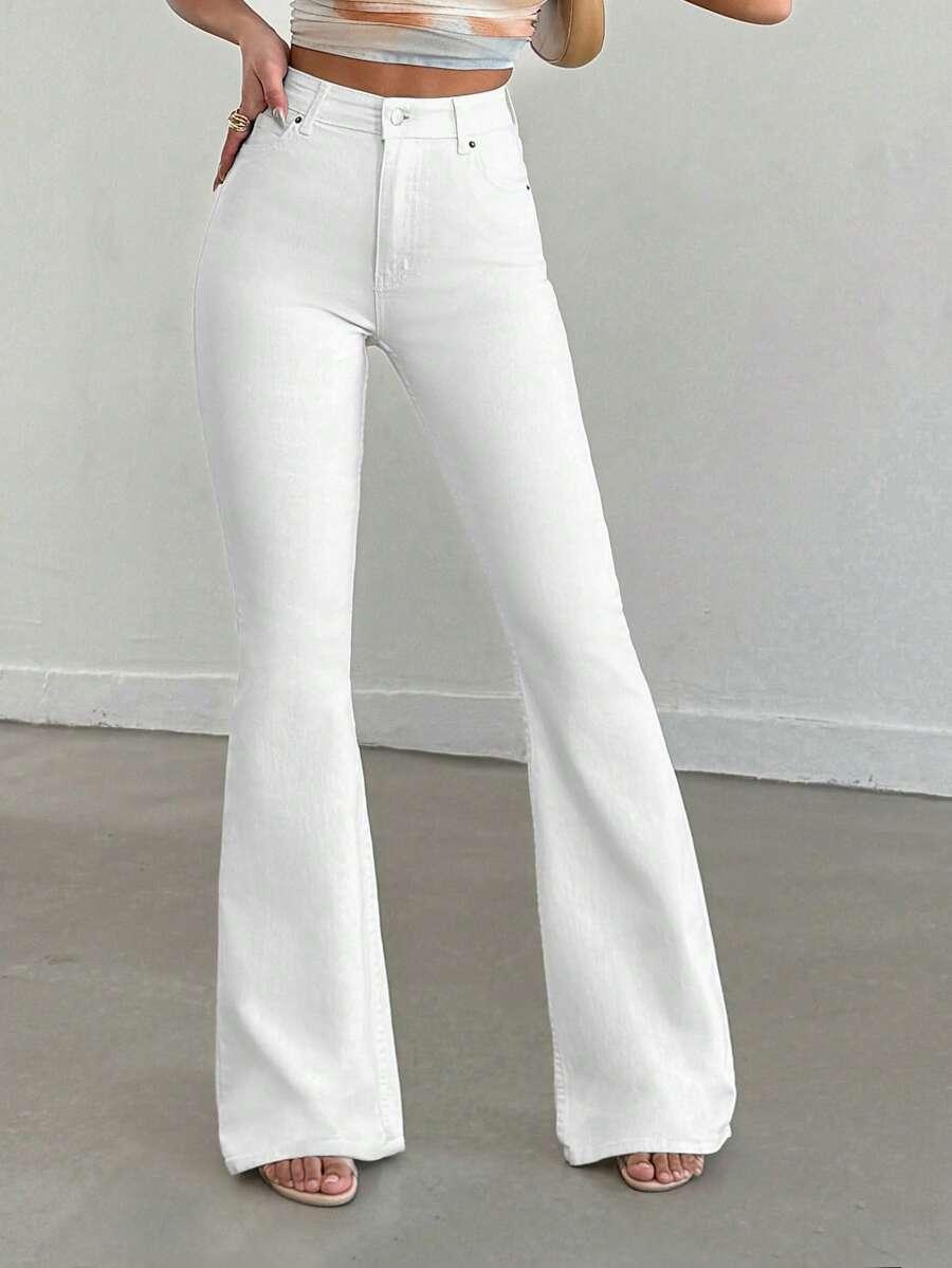 BIAŁE SPODNIE JEANS