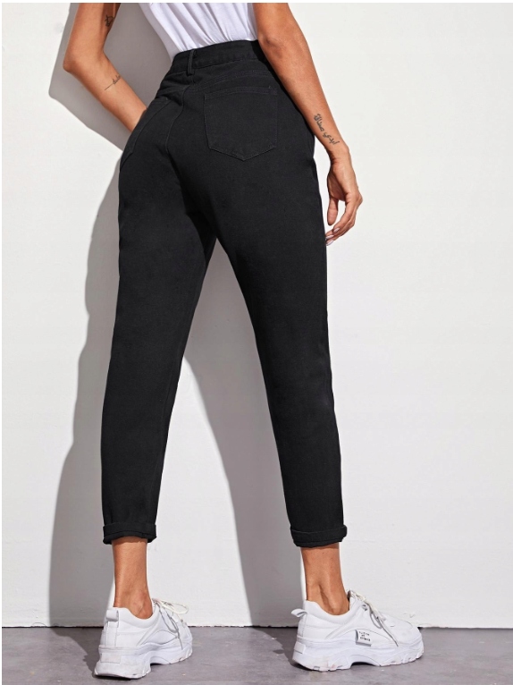 CZARNE SPODNIE JEANS