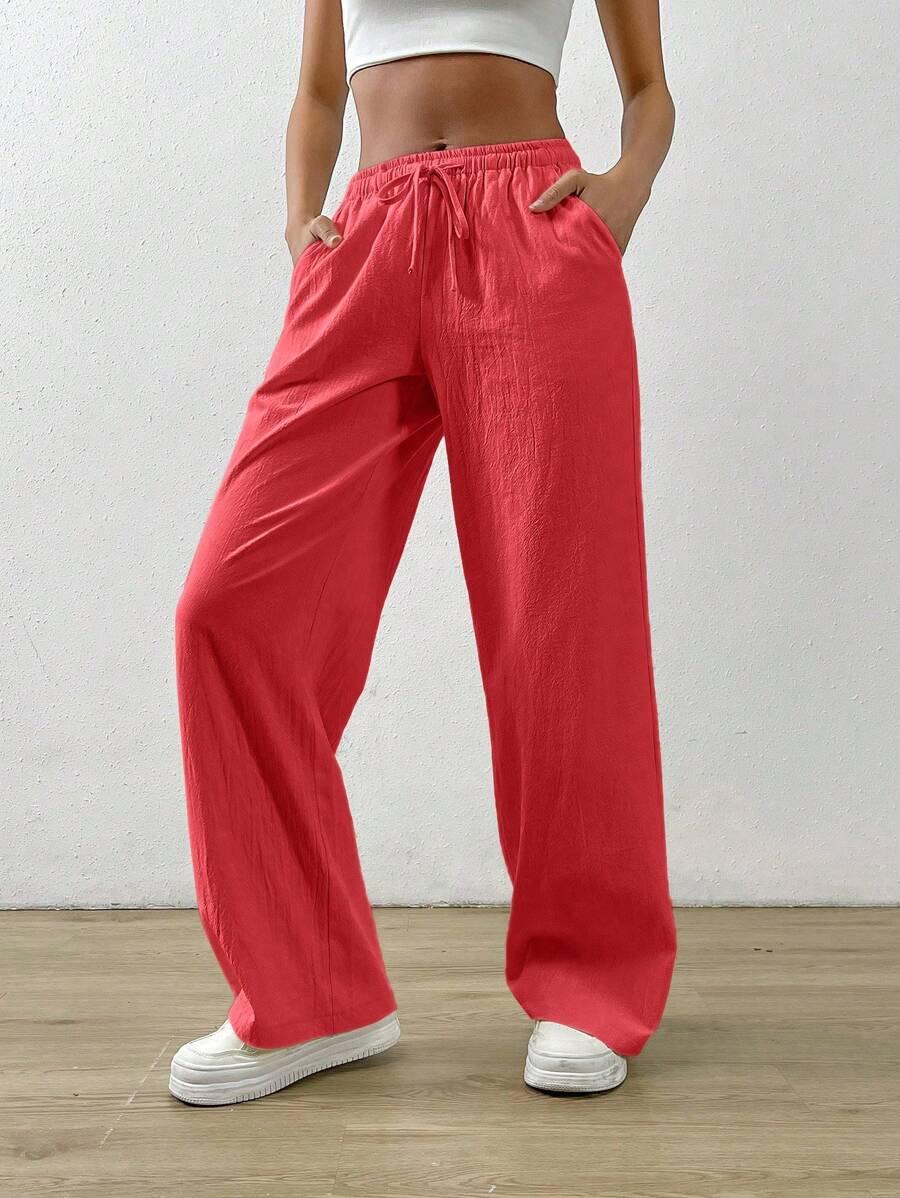 czerwone spodnie casual