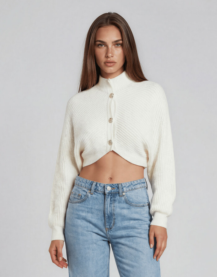 krótki sweter guziki