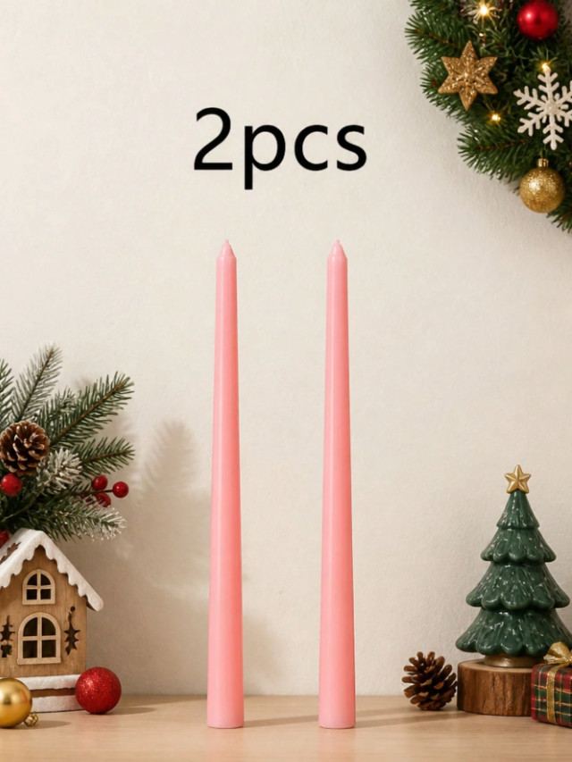 różowe świece  2-pack