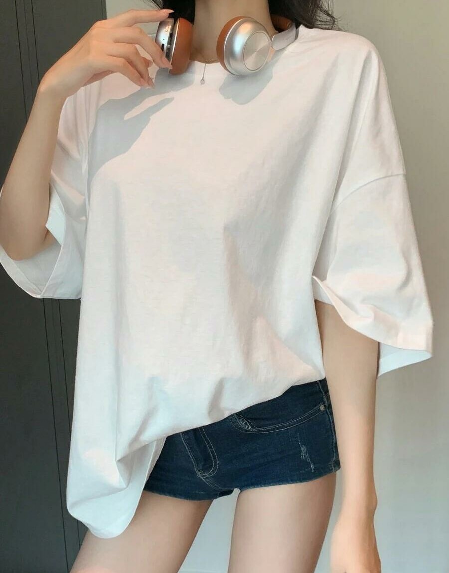biały t-shirt oversize