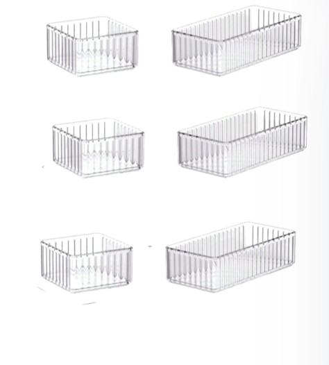 PRZEZROCZYSTE ORGANIZERY NA KOSMETYKI 6-PACK
