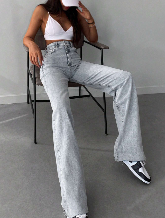 SZARE SPODNIE JEANS 