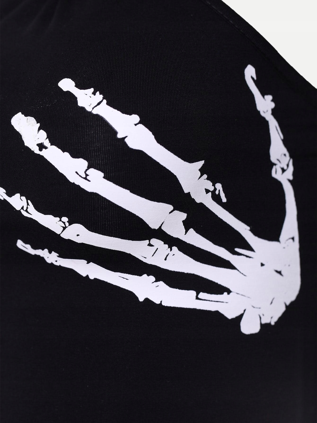 czarny top print
