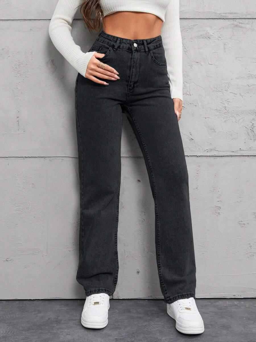 CZARNE SPODNIE JEANS