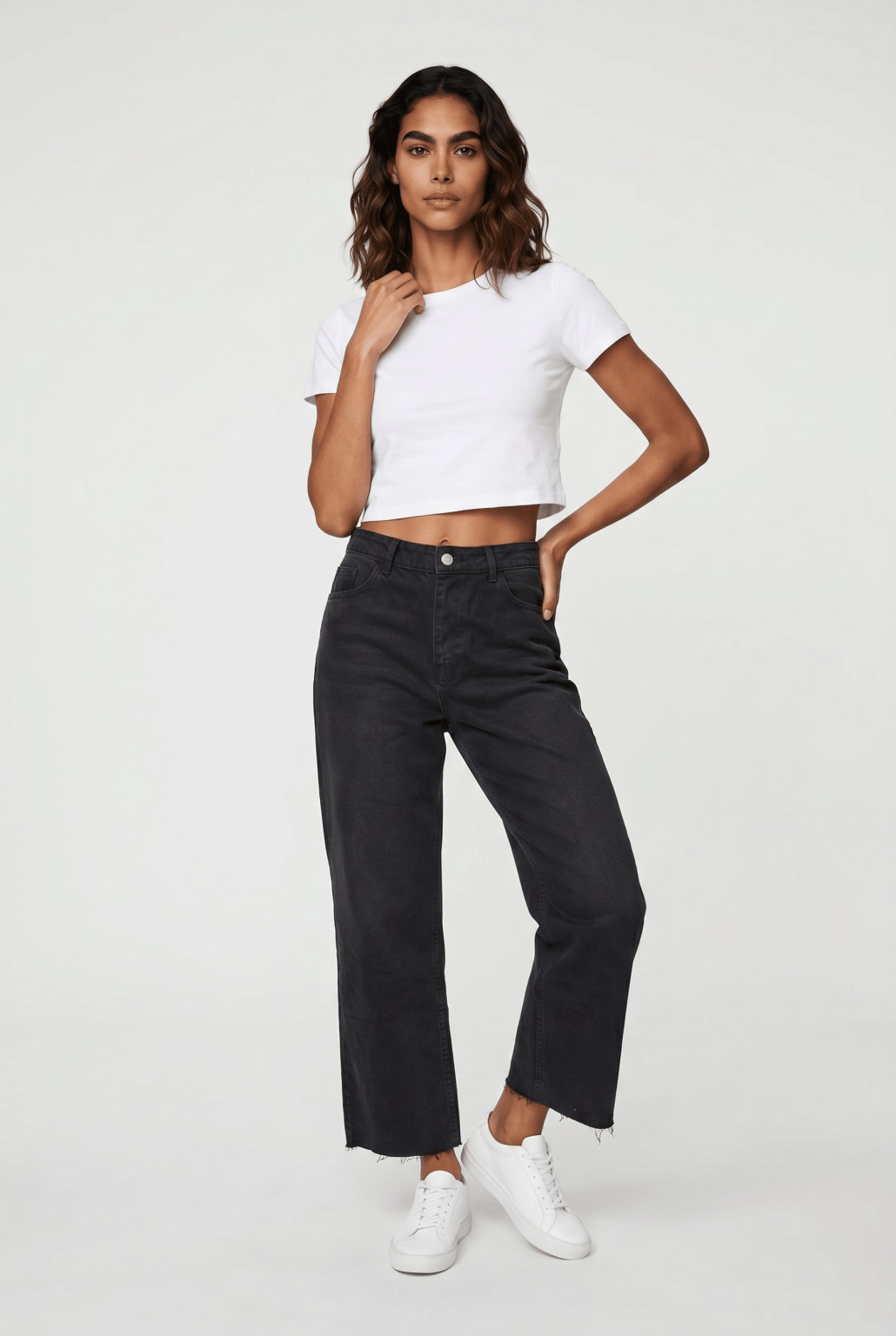 CZARNE PROSTE SPODNIE JEANS