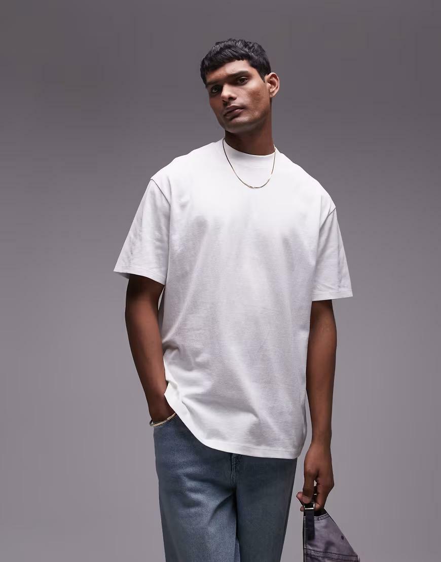 BIAŁY KLASYCZNY T-SHIRT OVERSIZE